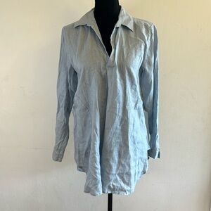 Magaschoni Light Blue Linen Oversized Shirt